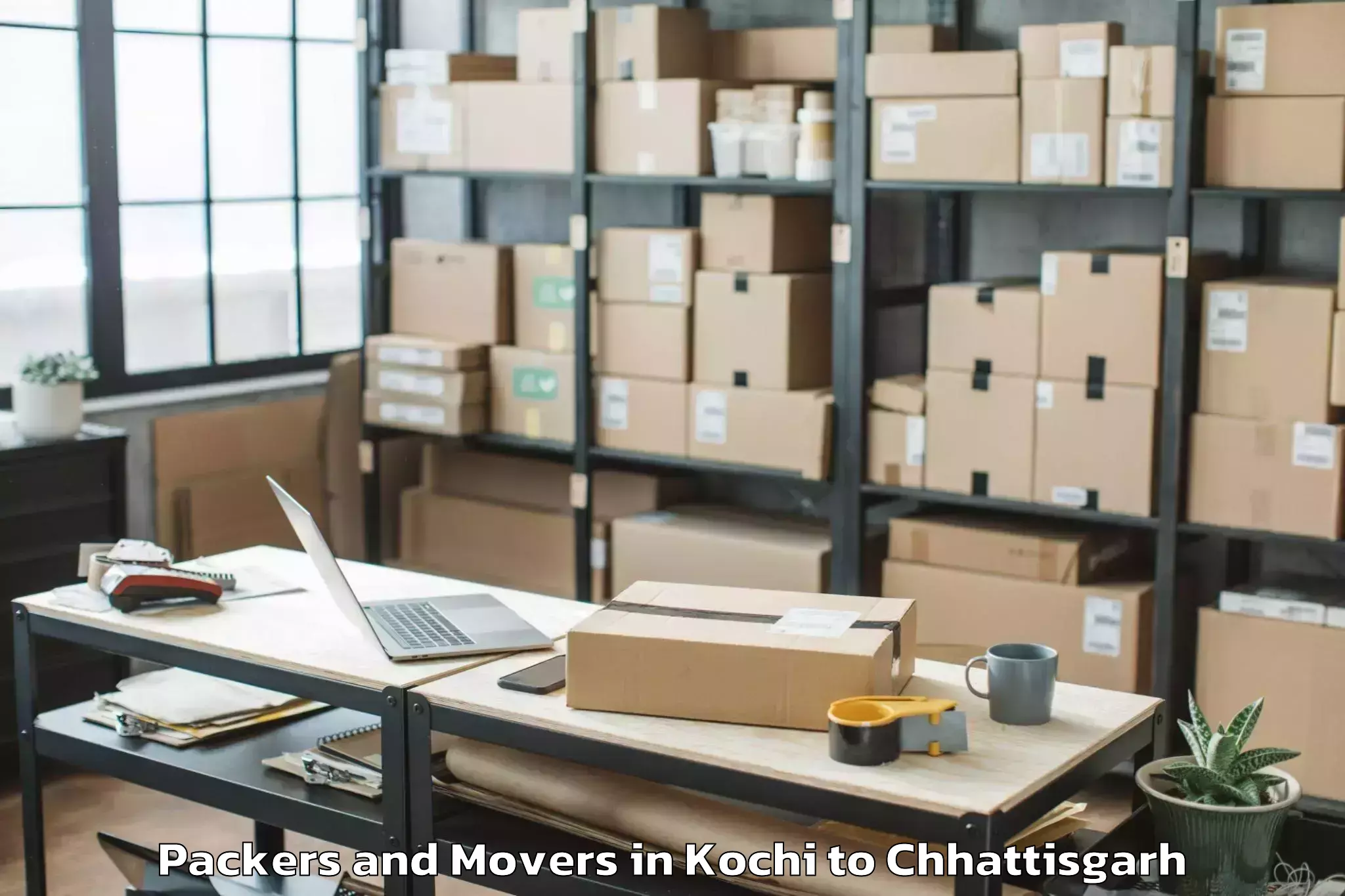 Professional Kochi to Isbm University Gariyaband Packers And Movers